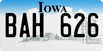 IA license plate BAH626