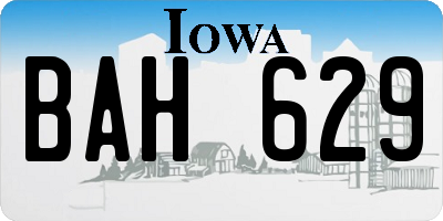 IA license plate BAH629