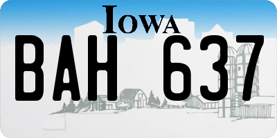 IA license plate BAH637