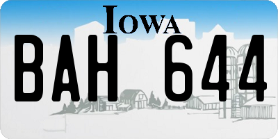 IA license plate BAH644