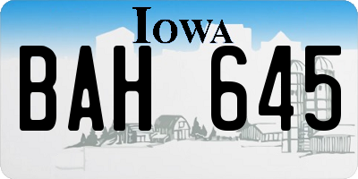IA license plate BAH645