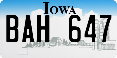 IA license plate BAH647