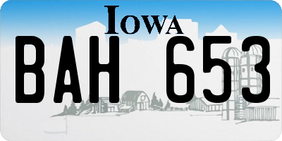 IA license plate BAH653