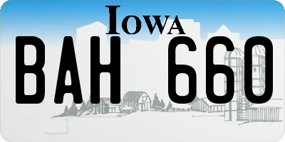 IA license plate BAH660