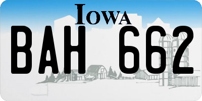 IA license plate BAH662