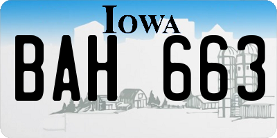 IA license plate BAH663