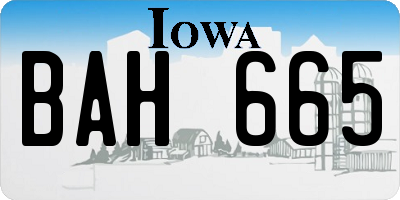 IA license plate BAH665