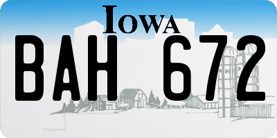 IA license plate BAH672