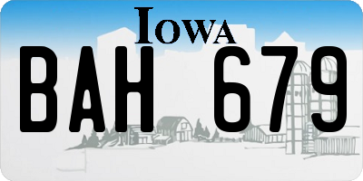 IA license plate BAH679