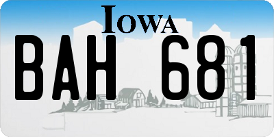 IA license plate BAH681
