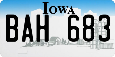 IA license plate BAH683