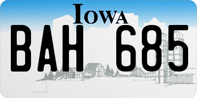 IA license plate BAH685