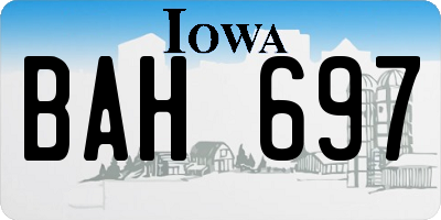 IA license plate BAH697