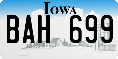 IA license plate BAH699