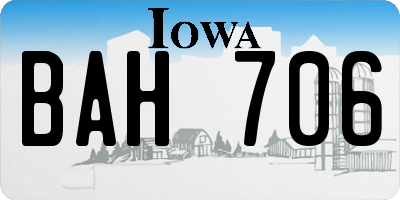 IA license plate BAH706