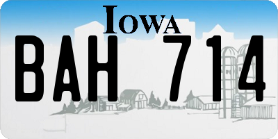 IA license plate BAH714