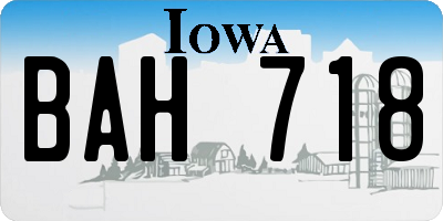 IA license plate BAH718