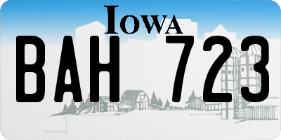 IA license plate BAH723