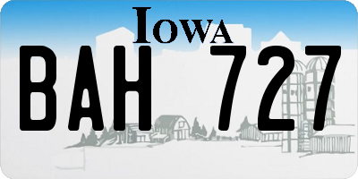 IA license plate BAH727