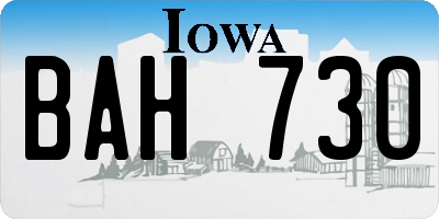 IA license plate BAH730