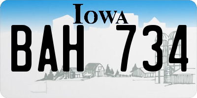 IA license plate BAH734