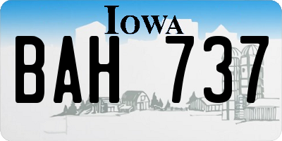 IA license plate BAH737