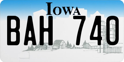 IA license plate BAH740