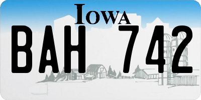 IA license plate BAH742