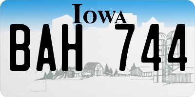 IA license plate BAH744