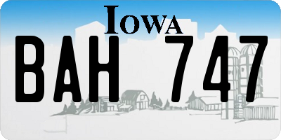 IA license plate BAH747