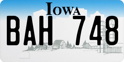 IA license plate BAH748