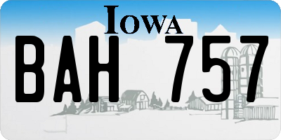 IA license plate BAH757