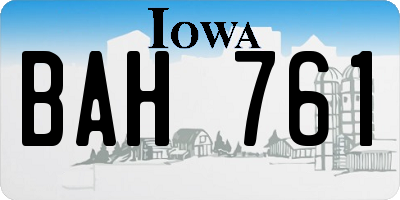 IA license plate BAH761