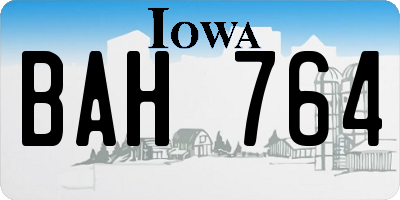 IA license plate BAH764