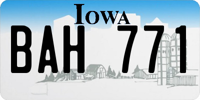 IA license plate BAH771