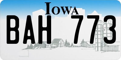 IA license plate BAH773