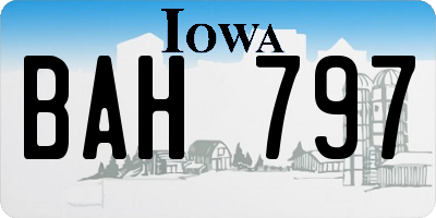 IA license plate BAH797