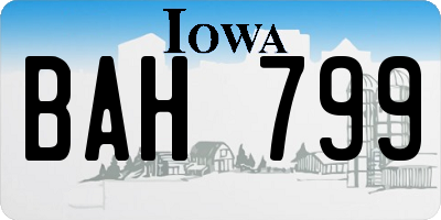IA license plate BAH799