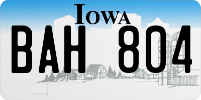 IA license plate BAH804
