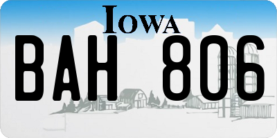 IA license plate BAH806