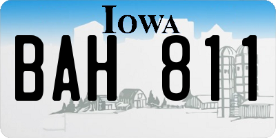 IA license plate BAH811