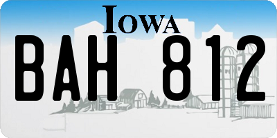 IA license plate BAH812