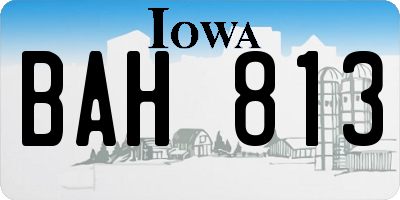 IA license plate BAH813