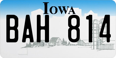 IA license plate BAH814