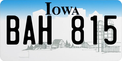 IA license plate BAH815