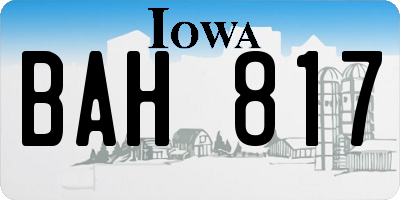 IA license plate BAH817