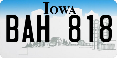 IA license plate BAH818