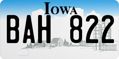 IA license plate BAH822