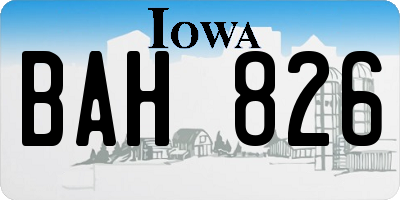 IA license plate BAH826