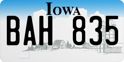 IA license plate BAH835
